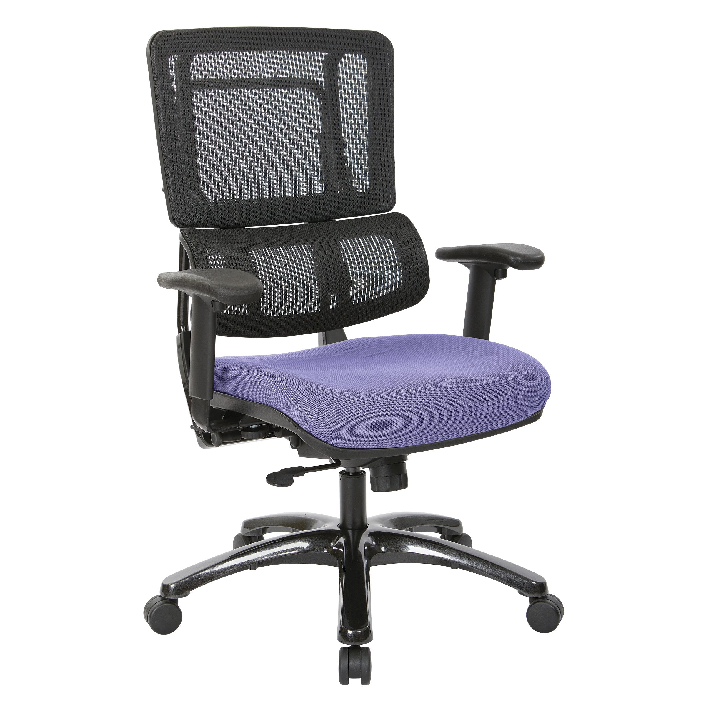 Vertical Black Mesh Back Chair with Shiny Black Base 1